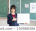 High school girl with a whiteboard_01 130988384