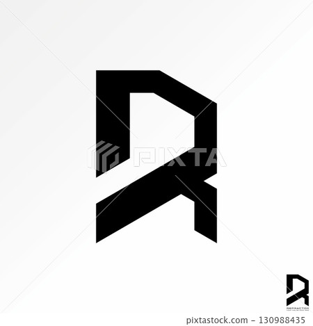 Logo design graphic concept creative premium vector stock image top sell letter R font straight adventure sport game tech to monogram typography brand 130988435