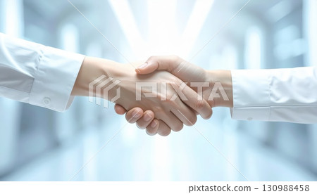 AI Image: Close-up of hands shaking 130988458