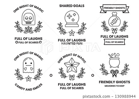 A collection of Halloween themed stickers A collection of Halloween themed stickers 130988944