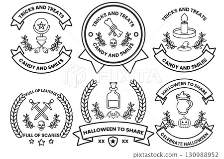 A collection of Halloween themed stickers A collection of Halloween themed stickers 130988952