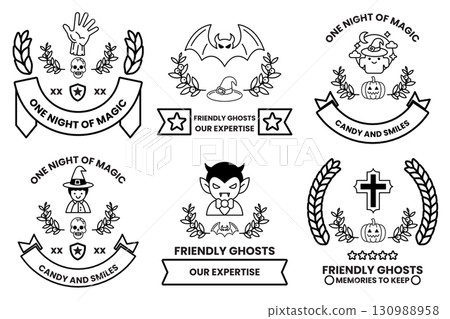 A collection of Halloween themed stickers 130988958