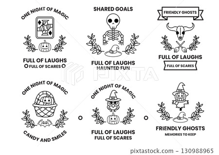 A collection of Halloween themed stickers 130988965