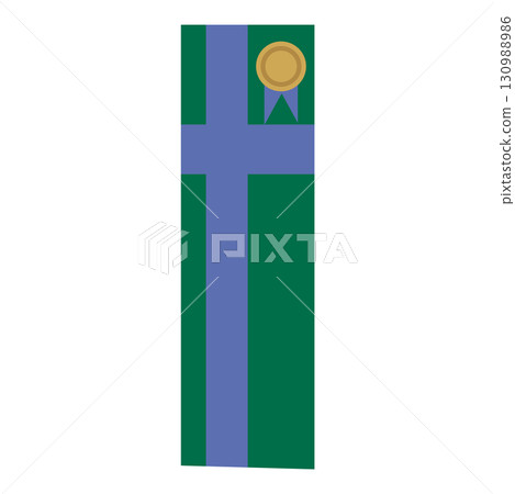 帶有絲帶的垂直禮品盒插圖 130988986