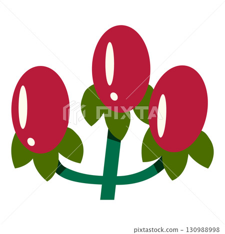 Illustration of red hypericum berries Illustration of red hypericum berries 130988998