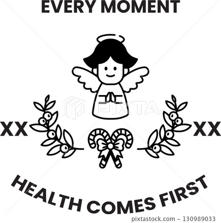 A black and white image of a woman angel with a bow and a white background A black and white image of a woman angel with a bow and a white background 130989033