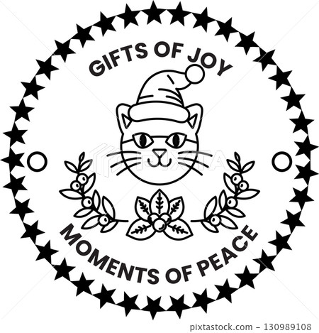 A cat wearing a hat and sunglasses with a wreath around its neck A cat wearing a hat and sunglasses with a wreath around its neck 130989108