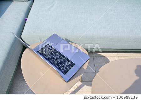 Laptop on table Laptop on table 130989139