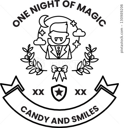 A man with a vampire face is on a banner that says "One Night of Magic" A man with a vampire face is on a banner that says "One Night of Magic" 130989206