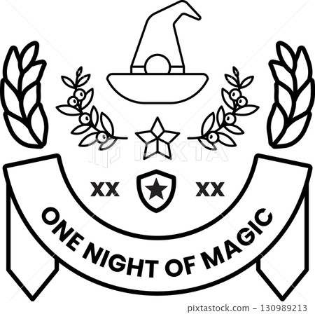 A black and white logo for a magic themed event A black and white logo for a magic themed event 130989213