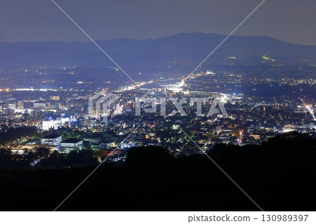 [Nara Prefecture] Night view of Nara from Mount Wakakusa 130989397