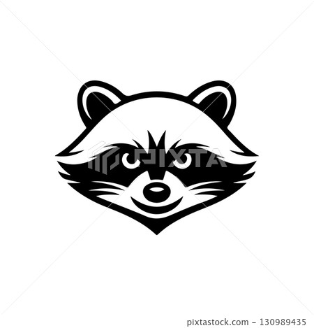Illustration of racoon head. Design element for logo, label, sign. Vector illustration 130989435