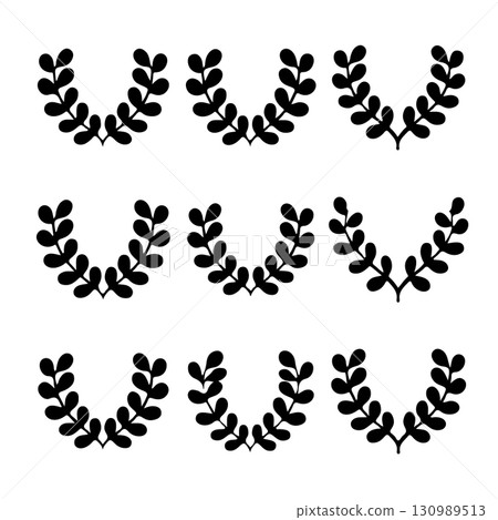 Set of floral wreath in vintage style. Design element for decorations. Vector illustration Set of floral wreath in vintage style. Design element for decorations. Vector illustration 130989513