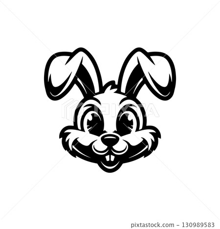 Illustration of rabbit head. Design element for logo, label, sign. Vector illustration Illustration of rabbit head. Design element for logo, label, sign. Vector illustration 130989583