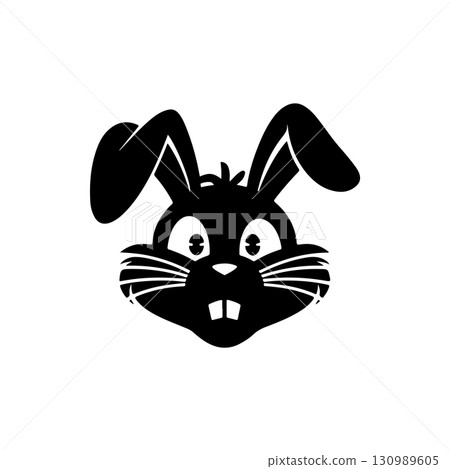 Illustration of rabbit head. Design element for logo, label, sign. Vector illustration Illustration of rabbit head. Design element for logo, label, sign. Vector illustration 130989605