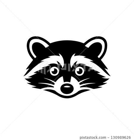 Illustration of racoon head. Design element for logo, label, sign. Vector illustration Illustration of racoon head. Design element for logo, label, sign. Vector illustration 130989626