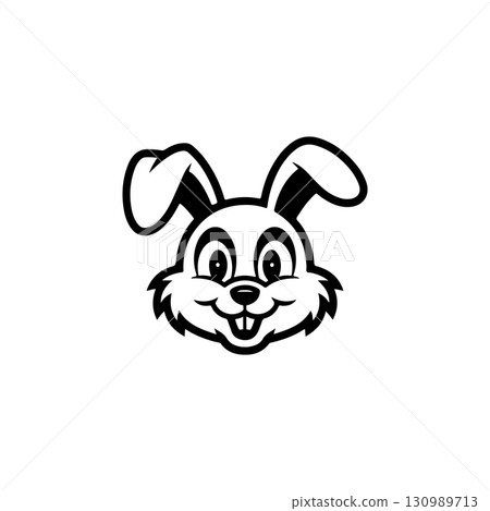 Illustration of rabbit head. Design element for logo, label, sign. Vector illustration Illustration of rabbit head. Design element for logo, label, sign. Vector illustration 130989713