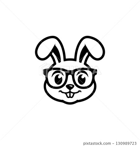 Illustration of rabbit head. Design element for logo, label, sign. Vector illustration Illustration of rabbit head. Design element for logo, label, sign. Vector illustration 130989723