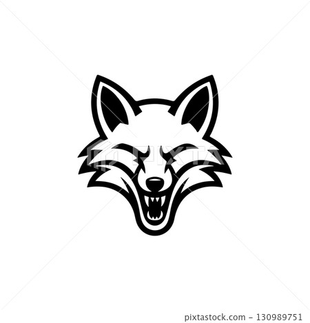 Illustration of fox head. Design element for logo, label, sign. Vector illustration 130989751