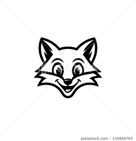 Illustration of fox head. Design element for logo, label, sign. Vector illustration 130989765