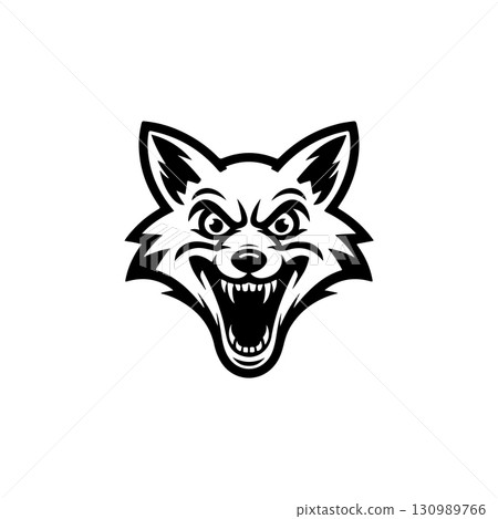 Illustration of fox head. Design element for logo, label, sign. Vector illustration 130989766