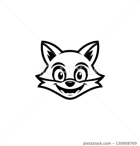Illustration of fox head. Design element for logo, label, sign. Vector illustration 130989769