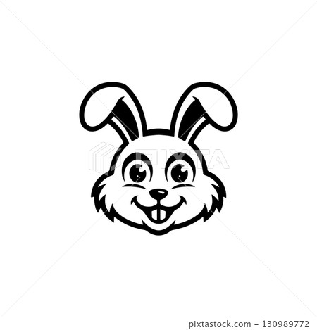 Illustration of rabbit head. Design element for logo, label, sign. Vector illustration Illustration of rabbit head. Design element for logo, label, sign. Vector illustration 130989772