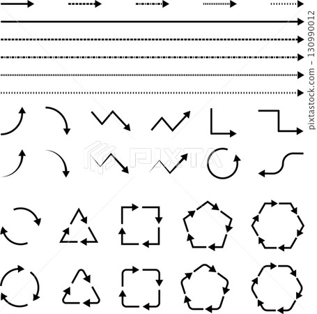 Black arrow vector illustration material set Black arrow vector illustration material set 130990012