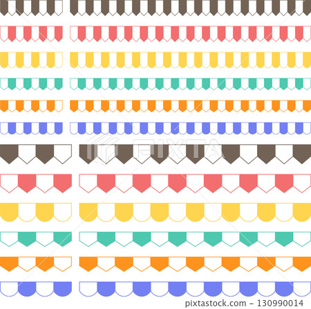 Colorful shop eaves tent / eaves vector illustration set Colorful shop eaves tent / eaves vector illustration set 130990014
