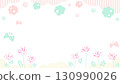 可愛的影片串流背景框架：春天蓮花圖案 130990026