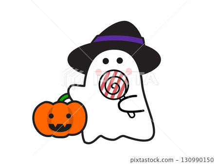 萬聖節鬼魂吃糖果的插圖 130990150