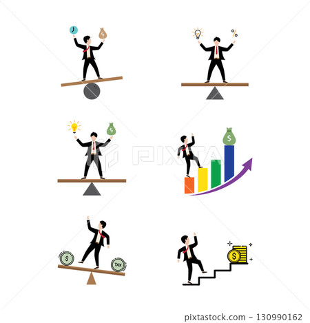 Businessman navigating financial concepts, Businessman navigating financial concepts, 130990162