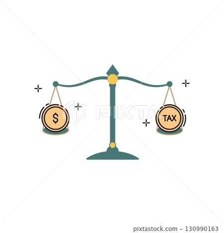 Icon Scale balancing money and tax Icon Scale balancing money and tax 130990163