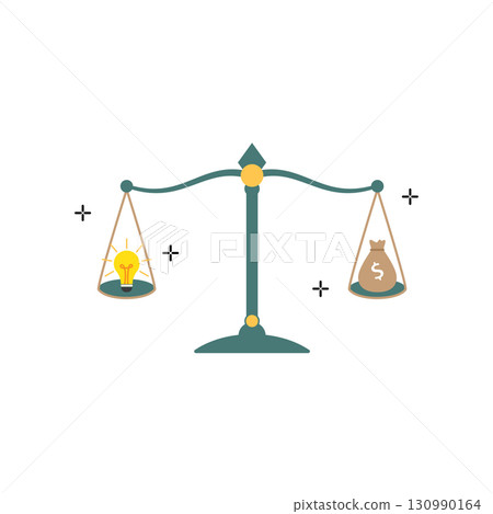 Balance scale weighing and idea Balance scale weighing and idea 130990164