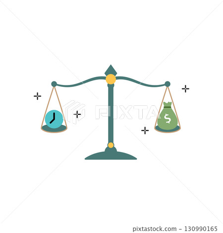 time and money balance icon 130990165