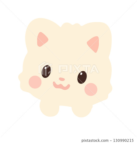 Cute Cream Cat Cartoon Illustration Cute Cream Cat Cartoon Illustration 130990215