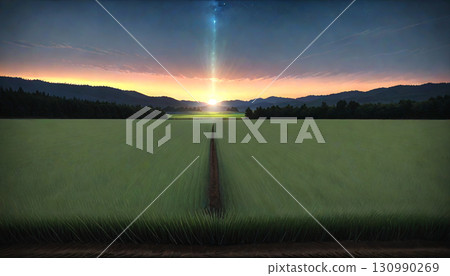 Rustic field and horizon frame 130990269