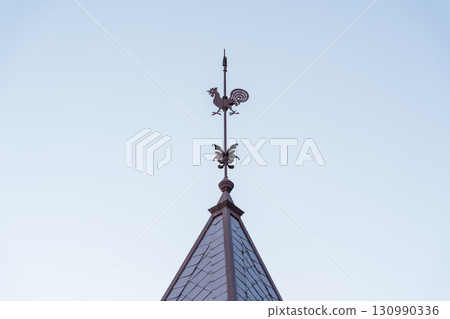 A close-up of a weathervane on the roof of Kobe's Weathervane House 130990336