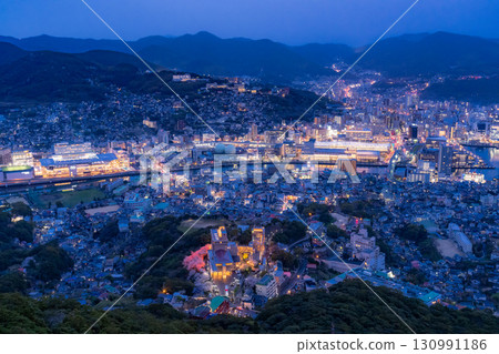 “長崎縣”夜景日本的稻佐山，三大夜景 130991186