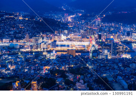“長崎縣”夜景日本的稻佐山，三大夜景 130991191