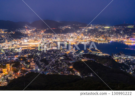 “長崎縣”夜景日本的稻佐山，三大夜景 130991222