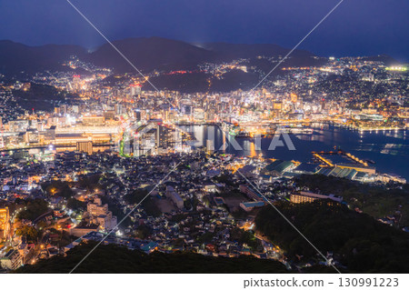 “長崎縣”夜景日本的稻佐山，三大夜景 130991223