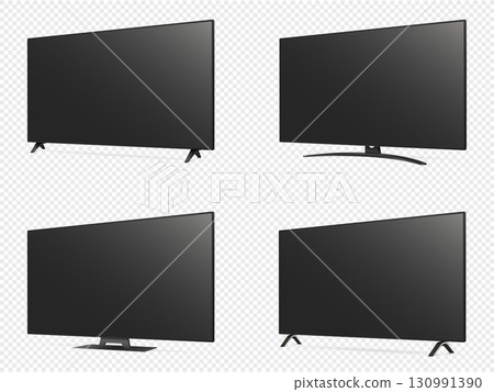 Smart lcd tv, plasma, led tv screen set isolated on transparent background 130991390