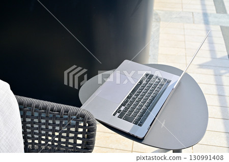 Laptop on table 130991408