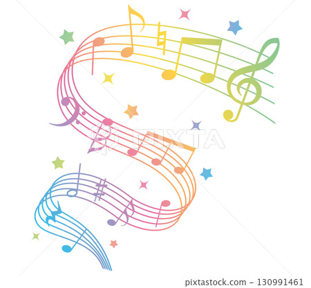 Fun illustration of musical notes (colorful) Fun illustration of musical notes (colorful) 130991461