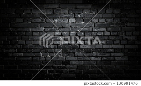 AI圖像：黑色磚牆背景素材 130991476