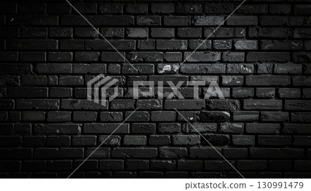 AI圖像：黑色磚牆背景素材 130991479