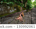 wooden cross in the forest 130992061
