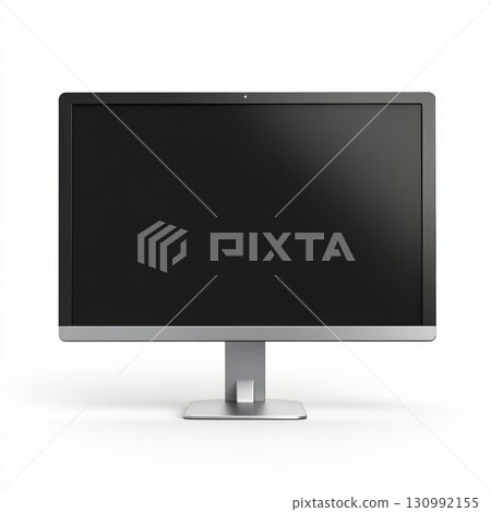 Modern desktop monitor with sleek design and large screen, perfect for home office or gaming setup 130992155