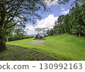 beautiful landscape of a green lawn in a park 130992163